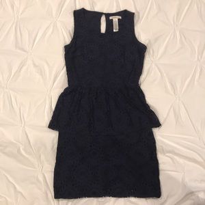 Navy peplum dress